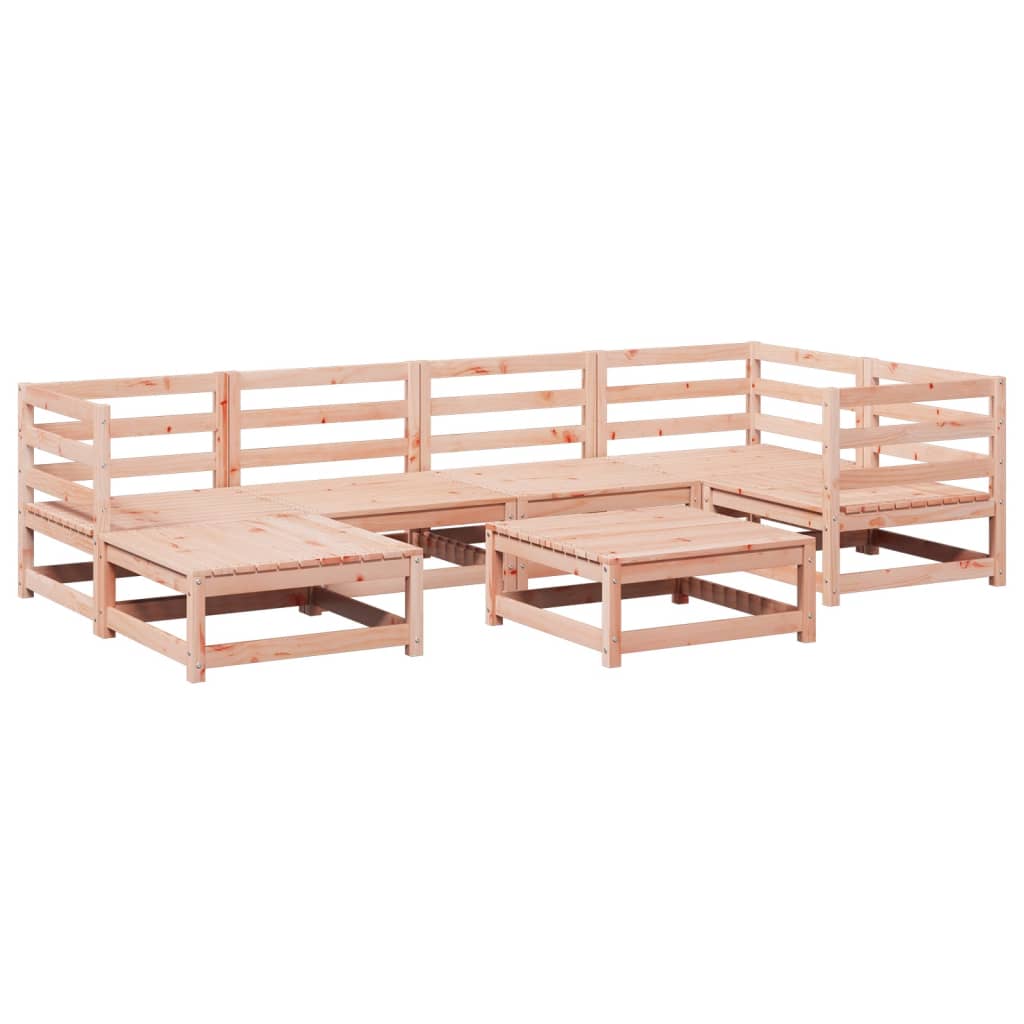 Set Divani da Giardino 7 pz in Legno Massello Abete Douglas