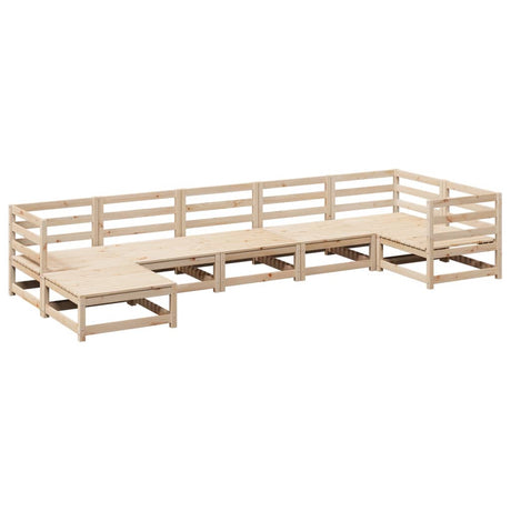 Set Divani da Giardino 7 pz in Legno Massello di Pino