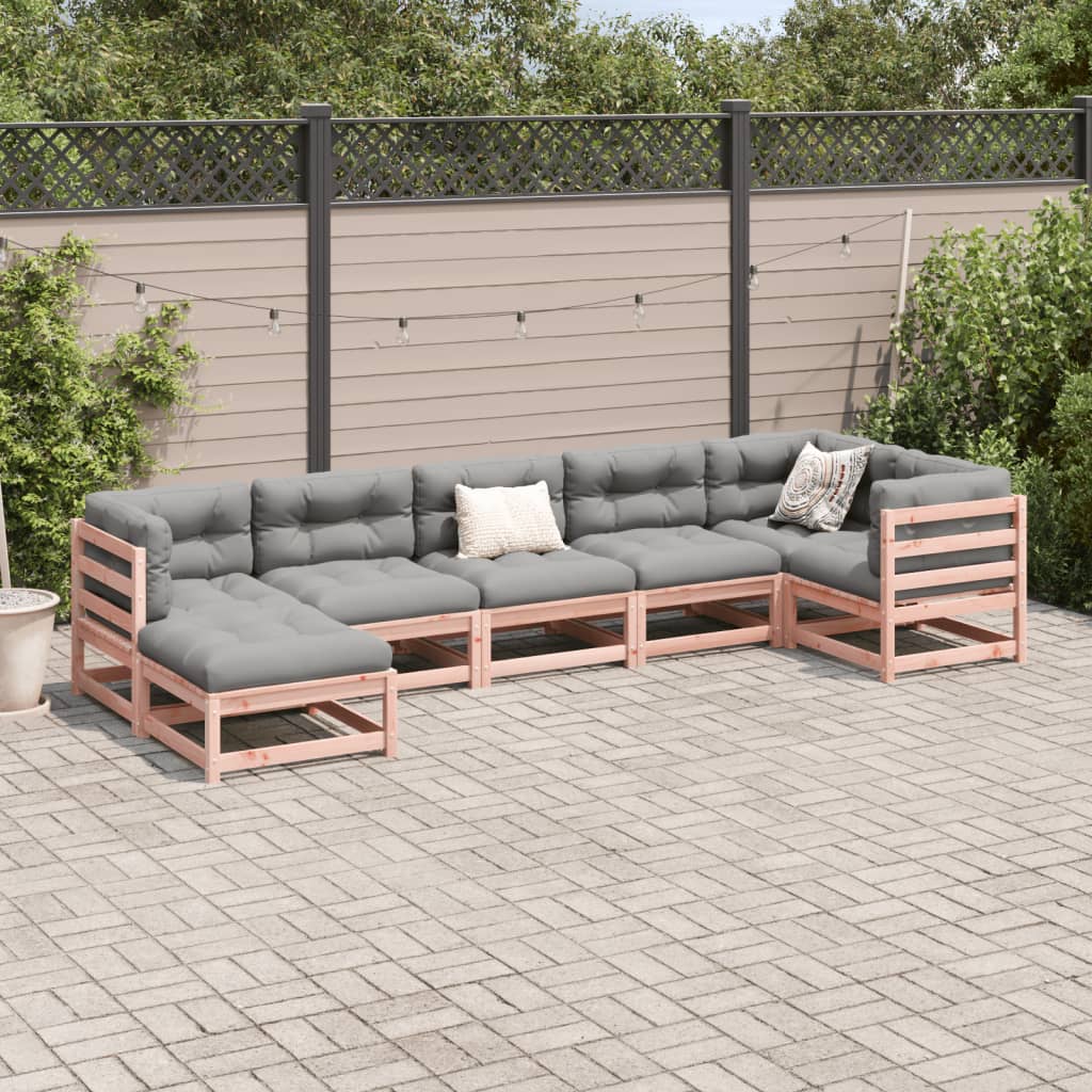 Set Divani da Giardino 7 pz in Legno Massello Abete Douglas