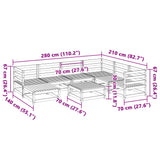 Set Divani da Giardino 8 pz in Legno Massello di Pino