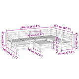 Set Divani da Giardino 8 pz in Legno Massello Abete Douglas