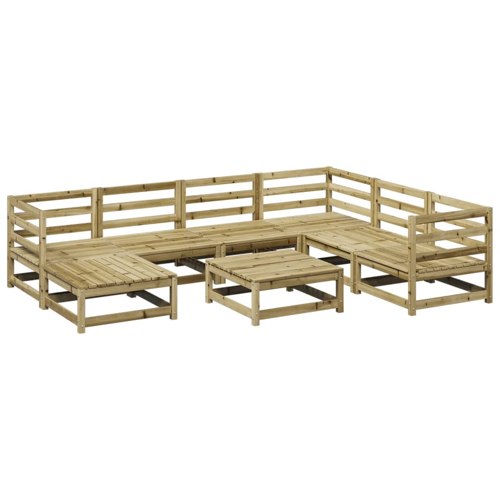 Set Divani da Giardino 8 pz in Legno Impregnato di Pino