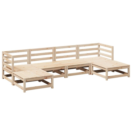 Set Divani da Giardino 6 pz in Legno Massello di Pino