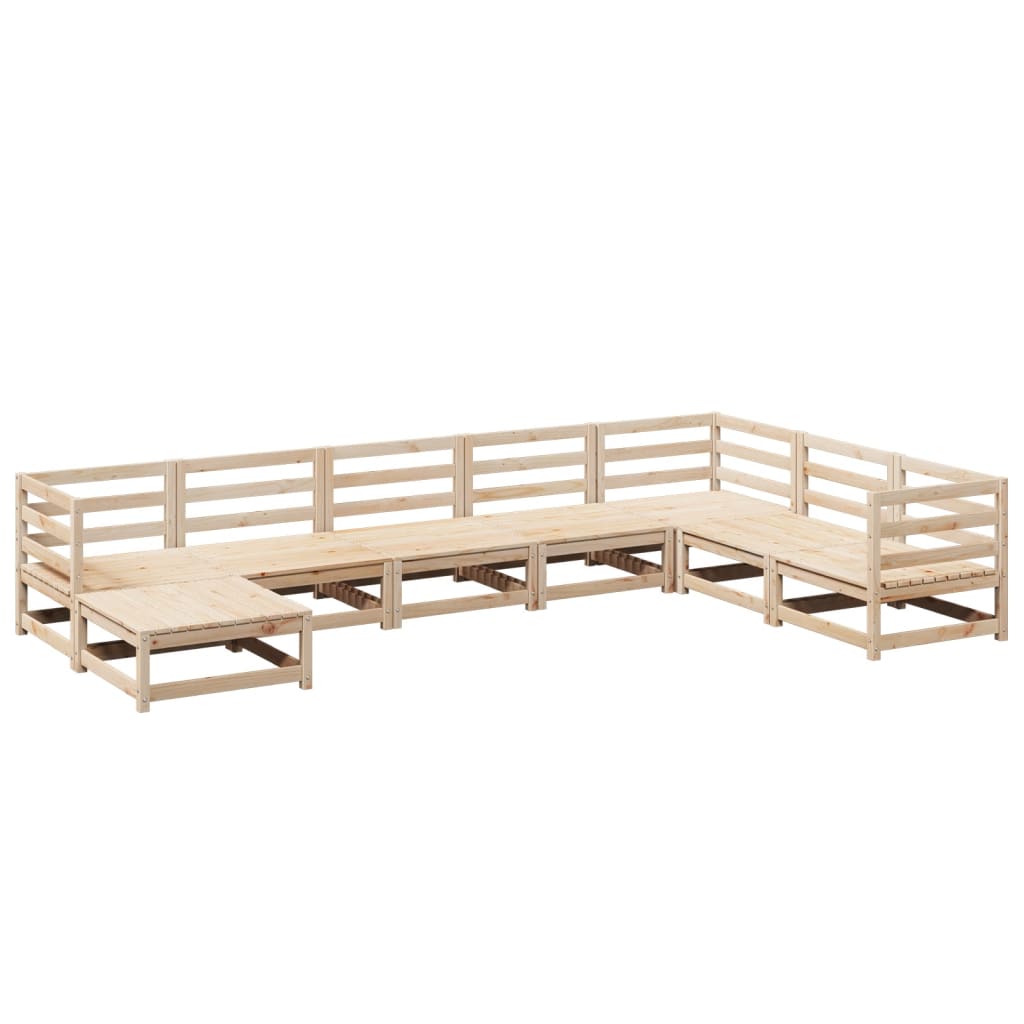 Set Divani da Giardino 8 pz in Legno Massello di Pino