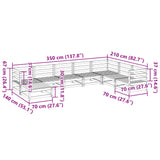 Set Divani da Giardino 8 pz in Legno Massello di Pino