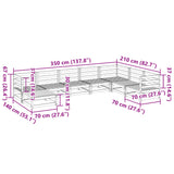 Set Divani da Giardino 8 pz Marrone Cera Legno Massello Pino