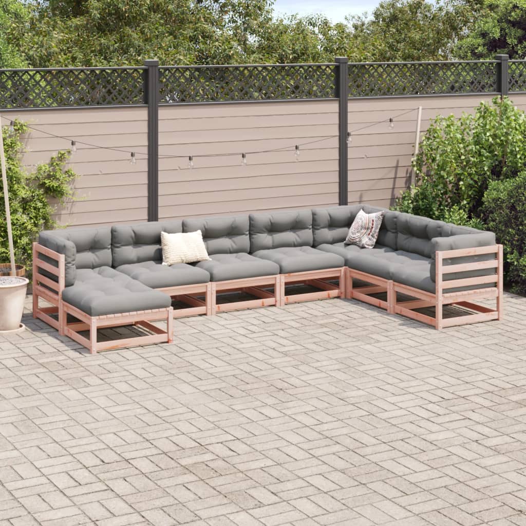 Set Divani da Giardino 8 pz in Legno Massello Abete Douglas