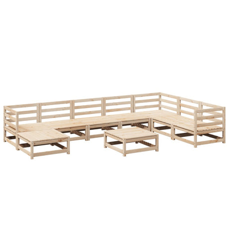 Set Divani da Giardino 9 pz in Legno Massello di Pino