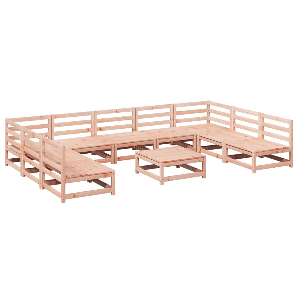 Set Divani da Giardino 10 pz in Legno Massello Abete Douglas