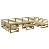 Set Divani da Giardino 10 pz in Legno Impregnato di Pino