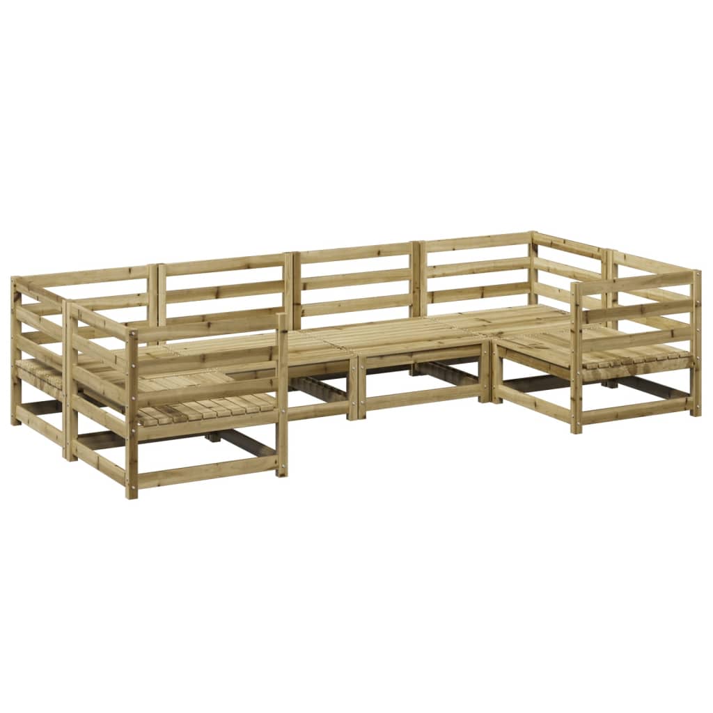 Set Divani da Giardino 6 pz in Legno Impregnato di Pino