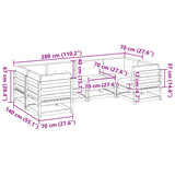 Set Divani Giardino 6 pz Cuscini Legno Massello Abete Douglas