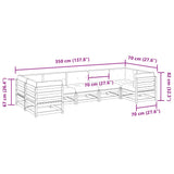 Set Divani Giardino 7 pz Cuscini Legno Massello Abete Douglas