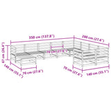 Set Divani da Giardino 10 pz Marrone Cera Legno Massello Pino