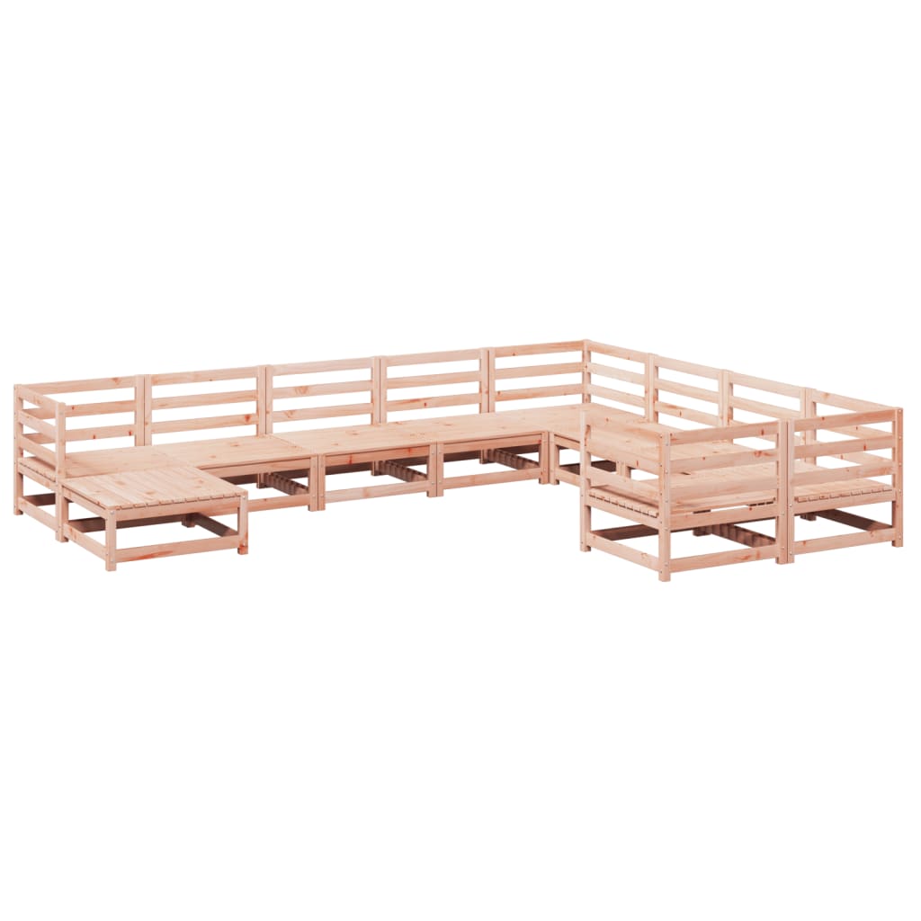 Set Divani da Giardino 10 pz in Legno Massello Abete Douglas