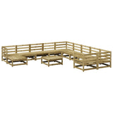 Set Divani da Giardino 12 pz in Legno Impregnato di Pino