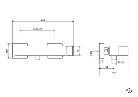 EXTERNE BRAUSEMISCHER CUBE S/DOT CHROM