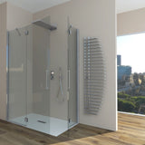 Azalea A.2FB Hinged Corner Shower Enclosure - Tempered Transparent Glass 6 mm Satin Silver Profile