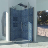 Azalea A.2FB Hinged Corner Shower Enclosure - Tempered Transparent Glass 6 mm Satin Silver Profile