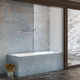 Folding and Rotating Bath Screen Shower Enclosure - Tempered Transparent Glass 6 mm Chrome Profile