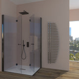 Folding Corner Shower Enclosure Bouganville A.2P Book Opening with 4 Doors - Transparent Tempered Glass 6 mm Polished Profile