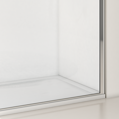 Caletta Walk in Shower Enclosure - Transparent Tempered Glass 6 mm Chrome Profile