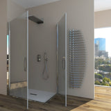 CAMELIA Corner Shower Enclosure A.2B - Tempered Transparent Crystal 6 mm Polished Silver Profile