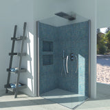 CAMELIA Corner Shower Enclosure A.2B - Tempered Transparent Crystal 6 mm Satin Silver Profile