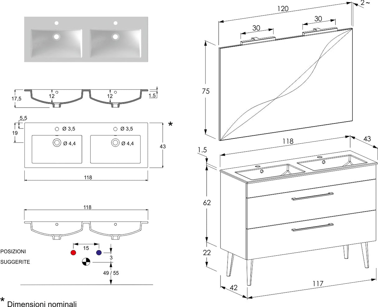 Spezieller LE-Badezimmerschrank