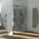 Shower Enclosure in Niche with Saloon Opening GLICINE N.2B - Acrylic 4 mm Polished Silver Profile