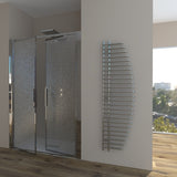 Shower Enclosure in Niche with Saloon Opening GLICINE N.2B - Acrylic 4 mm Polished Silver Profile