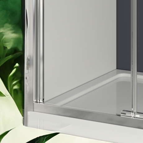 Laguna Shower Enclosure in Niche with Folding Opening - Chrome Profile - Transparent Glass