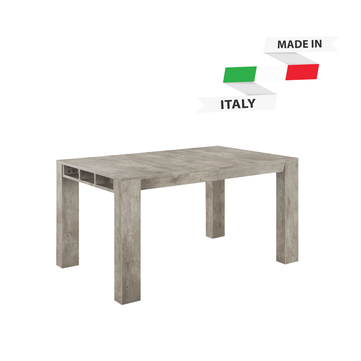 EXTENDING TABLE WOODEN FINISH CM. 140X90XH.75 - LIVORNO CEMENT