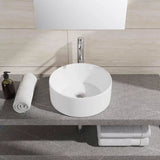 Round countertop washbasin 42 cm - Glossy White ceramic