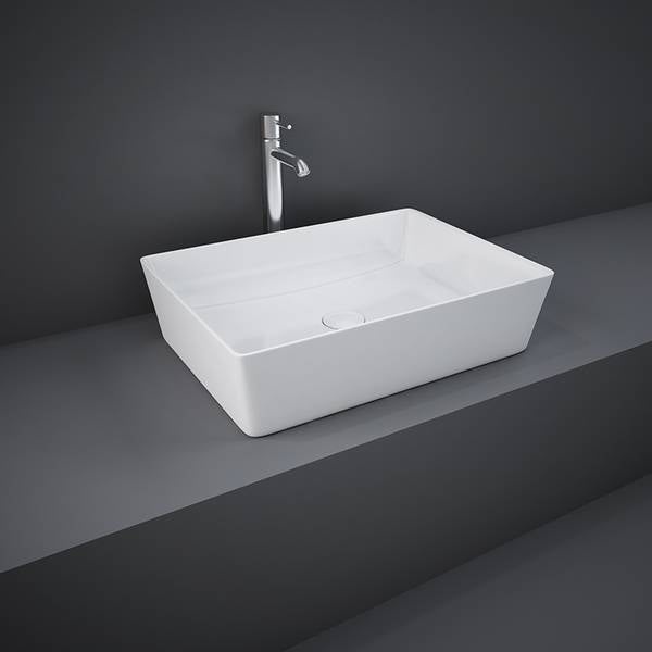 Rectangular countertop washbasin 50 x 36 cm - White Ceramic