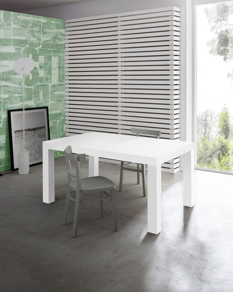 TAVOLO ALLUNGABILE MODERNO CM. 140X90XH.75 - MILANO BIANCO FRASSINATO