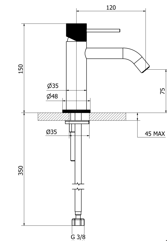 MISCELATORE LAVABO LAB 3.0 3/8 C/SCA CROMO