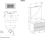 Rigo Bathroom Cabinet cm. 80 x 45 x 50 - LE ROVERE FARNIA