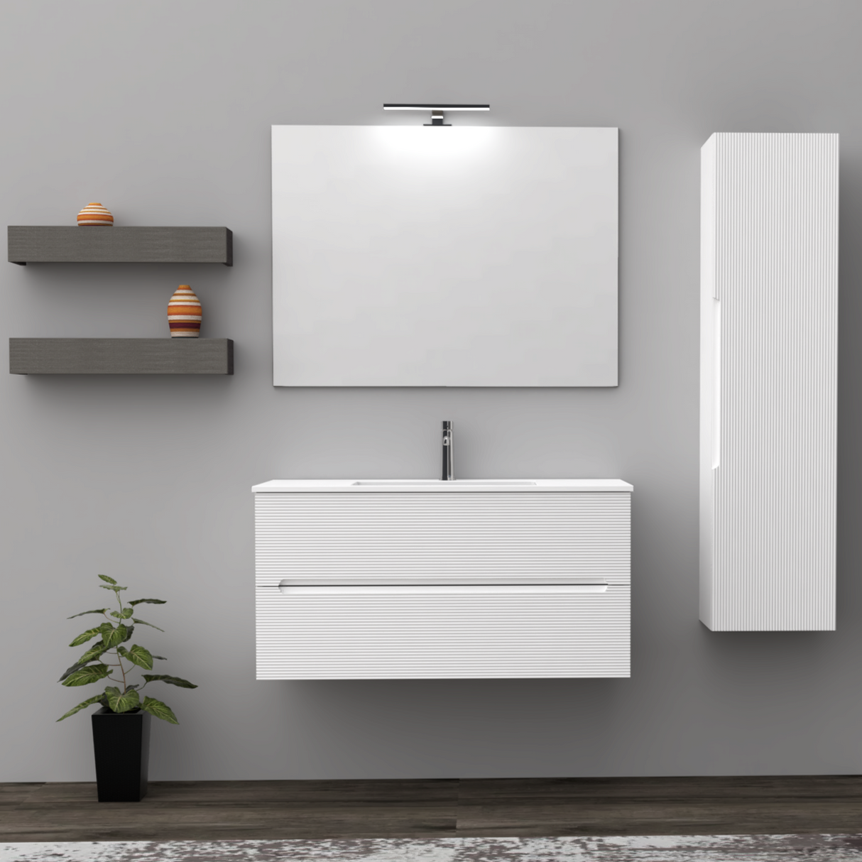 Rigo Bathroom Cabinet cm. 60 x 45 x 50 - LE MATT WHITE