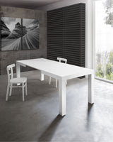 TAVOLO ALLUNGABILE MODERNO CM. 120X80XH.75 - ROMA BIANCO FRASSINATO