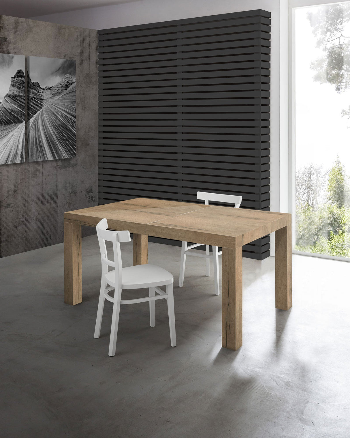 TAVOLO ALLUNGABILE MODERNO CM. 120X80XH.75 - ROMA ROVERE RUSTICO