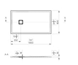 Piatto Doccia in Marmo Resina BIANCO 140 cm x 80 cm - MAR0