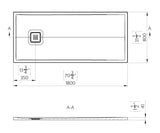 WHITE Resin Marble Shower Tray 180 cm x 80 cm - MAR0