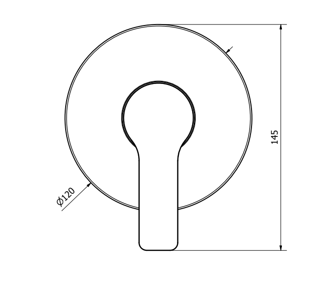 BUILT-IN SHOWER MIXER 1/2 - TEOREMA GOODLIFE EXTERNAL PARTS SATIN BLACK