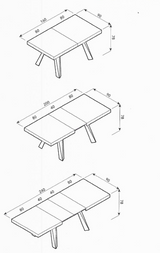 MODERN EXTENDING TABLE CM. 160X90XH.75 - BOLZANO NATURAL OAK