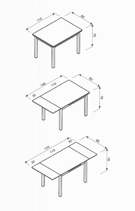 MODERN EXTENDING TABLE CM. 110X80XH.78 - FLORENCE CEMENTO