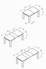 TAVOLO ALLUNGABILE FINITURE IN LEGNO CM. 140X90XH.75 - LIVORNO CEMENTO