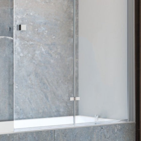 Folding and Rotating Bath Screen Shower Enclosure - Tempered Transparent Glass 6 mm Chrome Profile