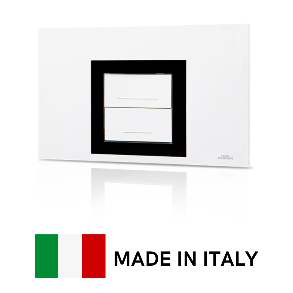 WHITE AUREA DUO PLATE WITH BLACK FRAME