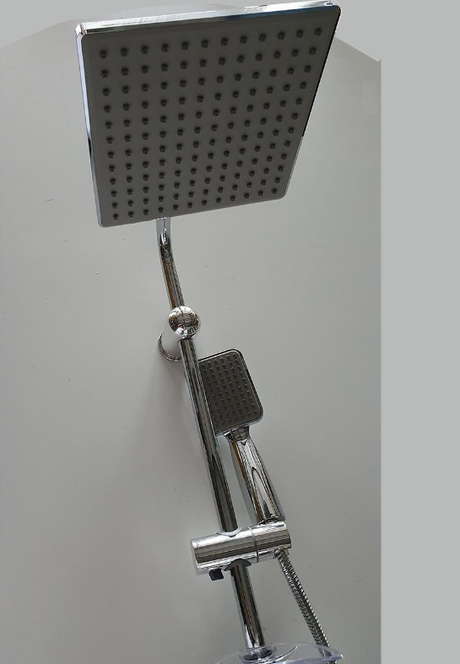 Square double shower rod